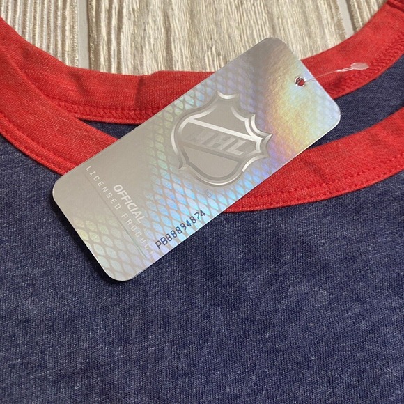 NHL Columbus Blue Jackets Logo Ringer Tee Men’s XL Blue Soft Hockey CBJ NWT - Picture 3 of 9